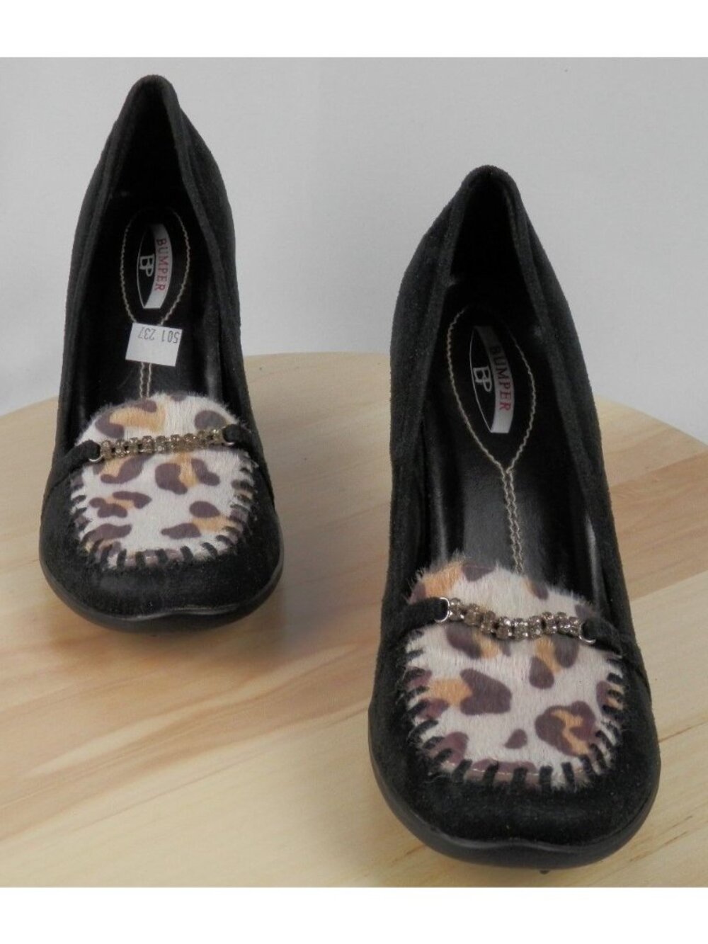 Bumper Animal Print Heels w/FLAW Womens Size 8.5